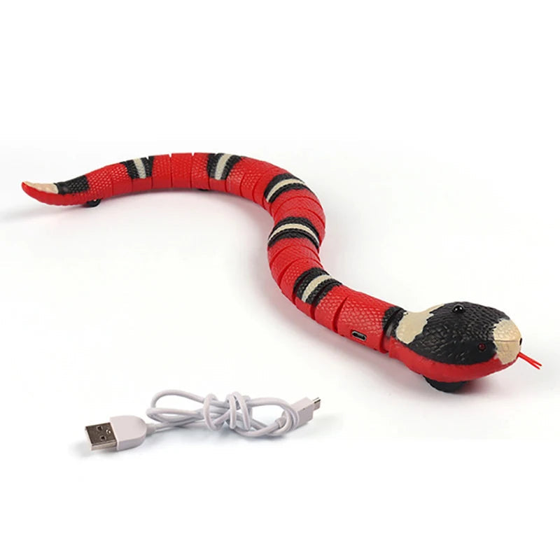 Automatic Cat Toys Interactive Smart Sensing Snake TeaseToys for Cats USB Charging Cat Accessories for Pet Cats Game Play To Econic Blanks